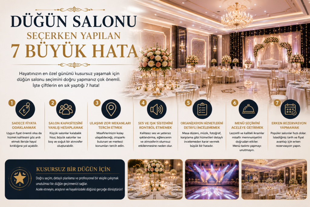 Düğün Salonu Seçerken Yapılan 7 Büyük Hata
