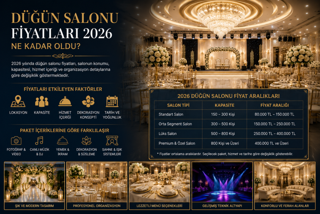 Düğün Salonu Fiyatları 2026 Yılında Ne Kadar Oldu?