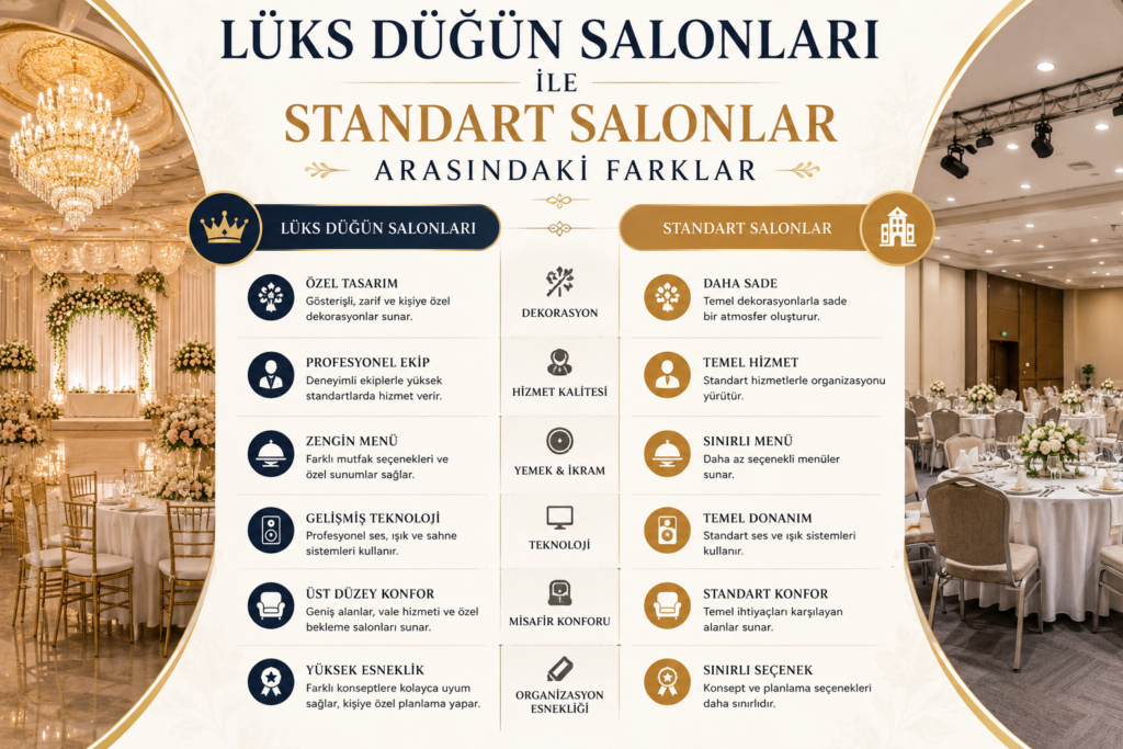 Lüks Düğün Salonları ile Standart Salonlar Arasındaki Farklar