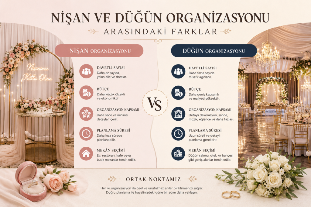 Nişan ve Düğün Organizasyonu Arasındaki Farklar